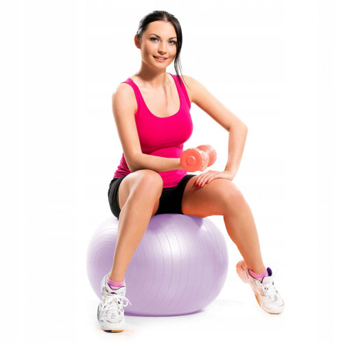 Фітбол  Springos 65 cm Anti-Burst FB0011 Violet - фото №4